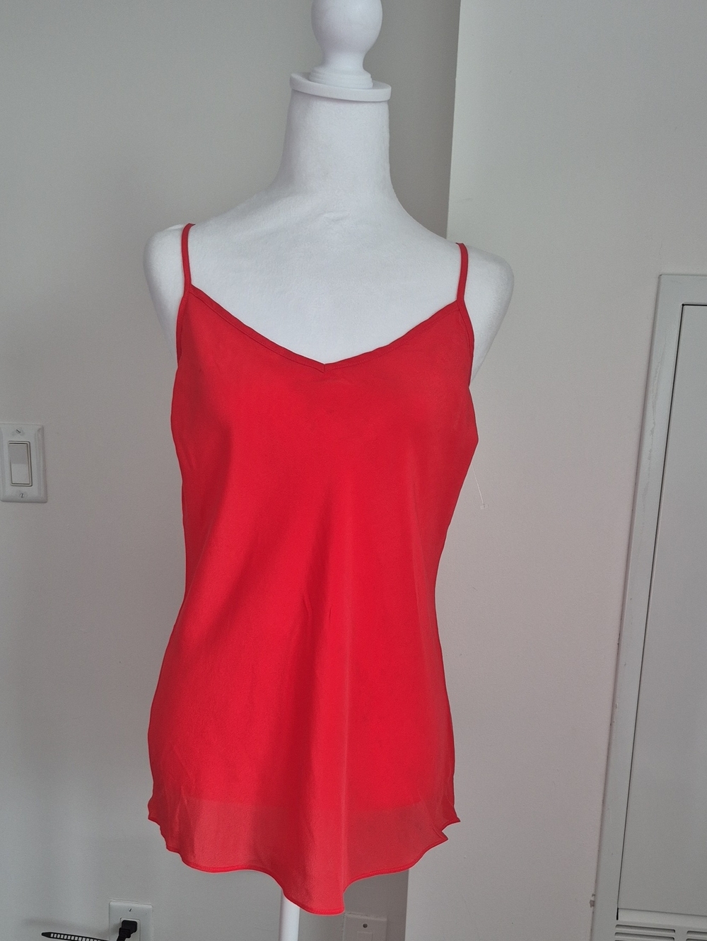 J Crew Red Silk Spaghetti-Strap Camisole Size 8